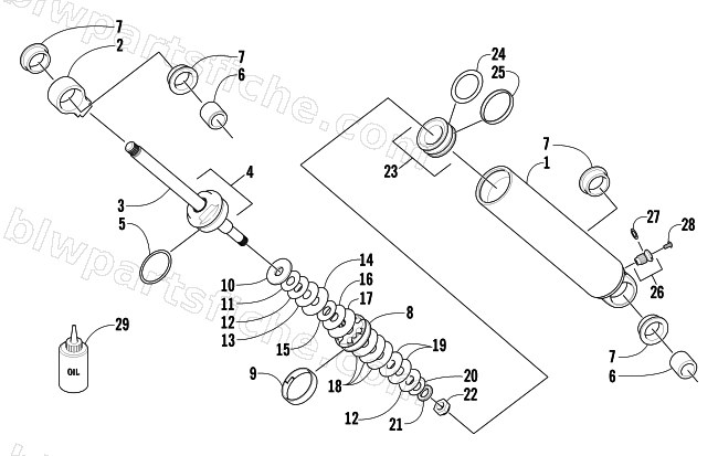 REAR SUSPENSION REAR ARM SHOCK ABSORBER diagram