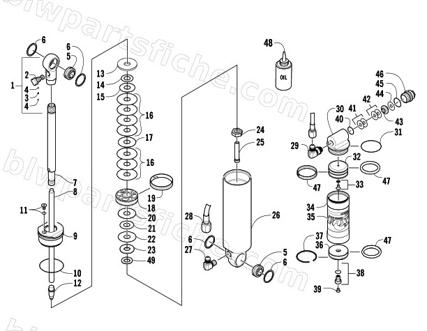 REAR SUSPENSION REAR ARM SHOCK ABSORBER diagram