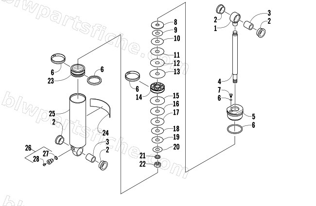 REAR SUSPENSION REAR ARM SHOCK ABSORBER diagram
