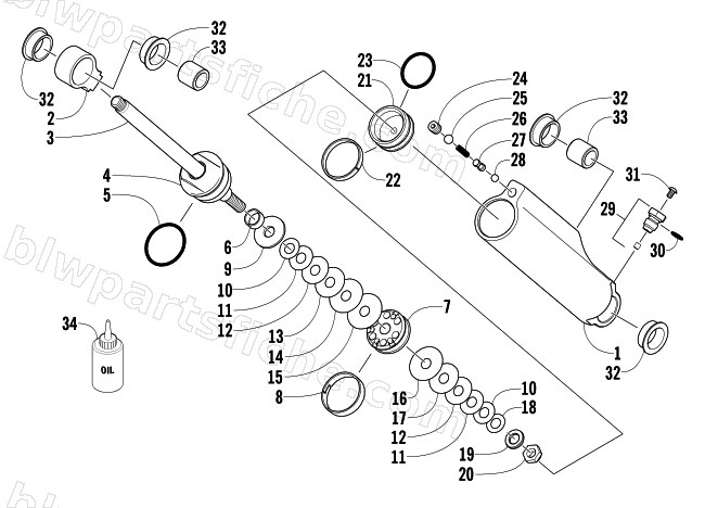 REAR SUSPENSION REAR ARM SHOCK ABSORBER diagram