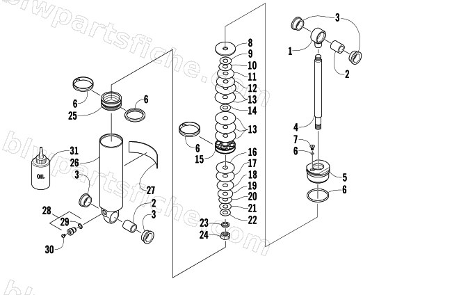 REAR SUSPENSION REAR ARM SHOCK ABSORBER diagram