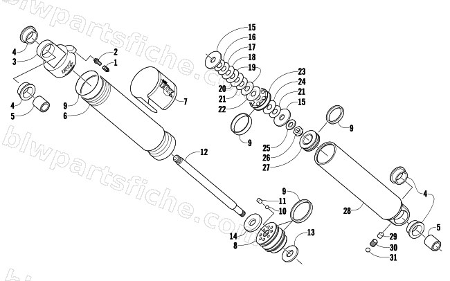 REAR SUSPENSION REAR ARM SHOCK ABSORBER diagram