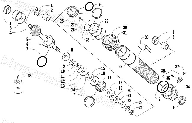REAR SUSPENSION REAR ARM SHOCK ABSORBER diagram
