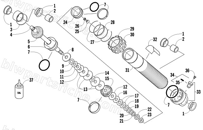 REAR SUSPENSION REAR ARM SHOCK ABSORBER diagram