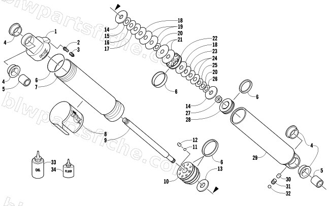 REAR SUSPENSION REAR ARM SHOCK ABSORBER diagram