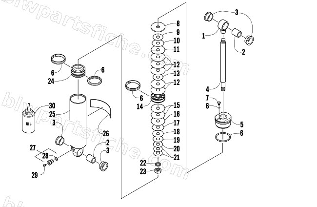 REAR SUSPENSION REAR ARM SHOCK ABSORBER diagram