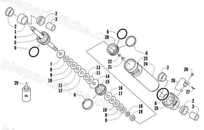 REAR SUSPENSION REAR ARM SHOCK ABSORBER diagram
