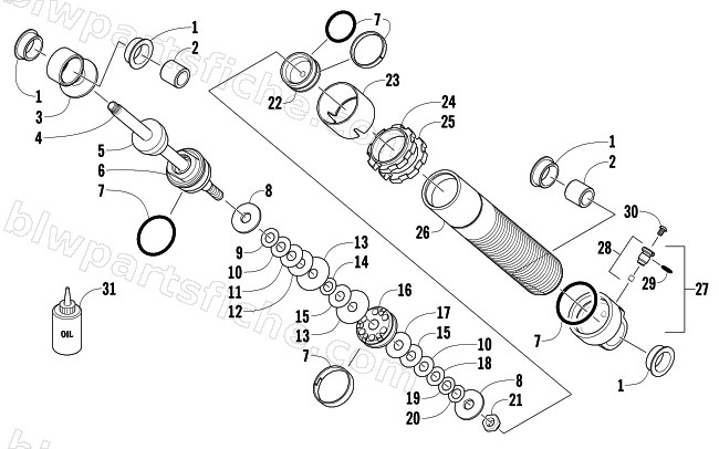 REAR SUSPENSION REAR ARM SHOCK ABSORBER diagram