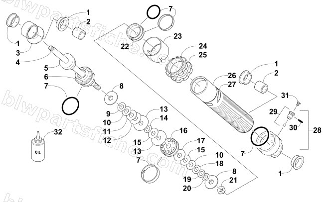 REAR SUSPENSION REAR ARM SHOCK ABSORBER diagram