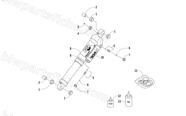 REAR SUSPENSION REAR ARM SHOCK ABSORBER diagram