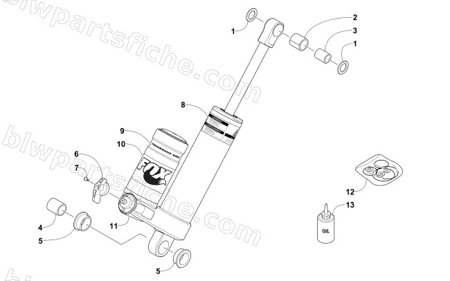 REAR SUSPENSION REAR ARM SHOCK ABSORBER diagram