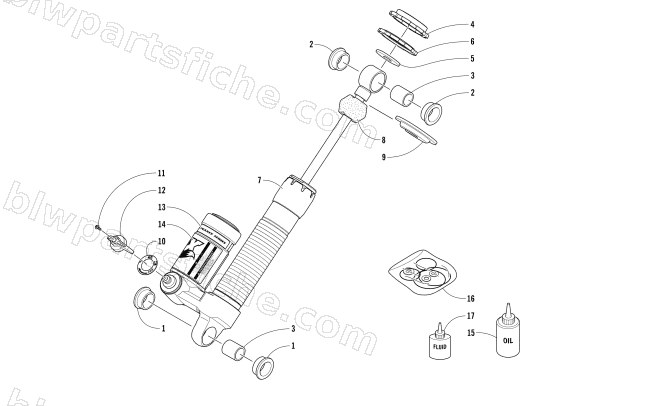 REAR SUSPENSION REAR ARM SHOCK ABSORBER diagram