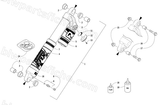 REAR SUSPENSION REAR ARM SHOCK ABSORBER diagram