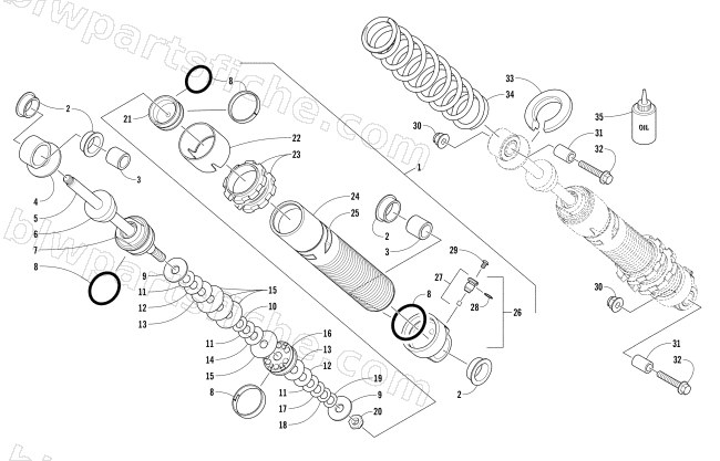 REAR SUSPENSION REAR ARM SHOCK ABSORBER diagram