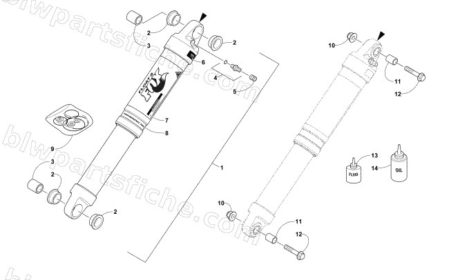 REAR SUSPENSION REAR ARM SHOCK ABSORBER diagram
