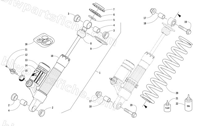 REAR SUSPENSION REAR ARM SHOCK ABSORBER diagram