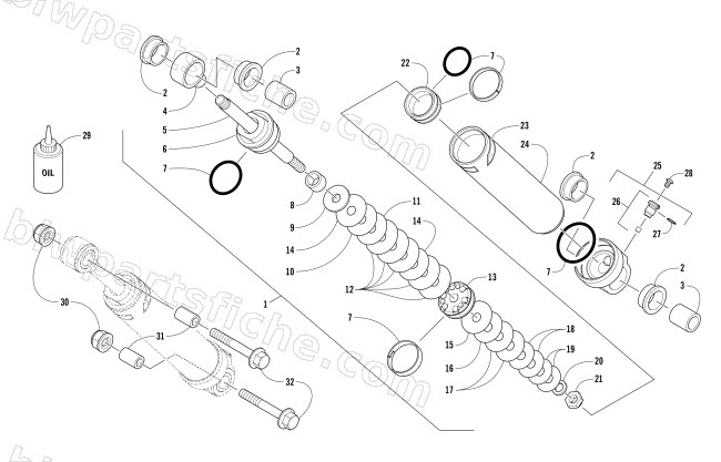 REAR SUSPENSION REAR ARM SHOCK ABSORBER diagram