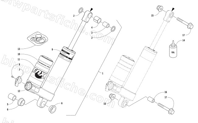 REAR SUSPENSION REAR ARM SHOCK ABSORBER diagram