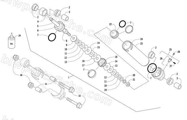 REAR SUSPENSION REAR ARM SHOCK ABSORBER diagram