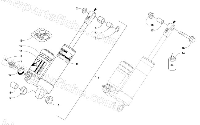REAR SUSPENSION REAR ARM SHOCK ABSORBER diagram