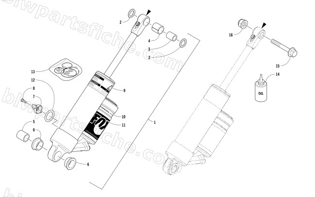 REAR SUSPENSION REAR ARM SHOCK ABSORBER diagram