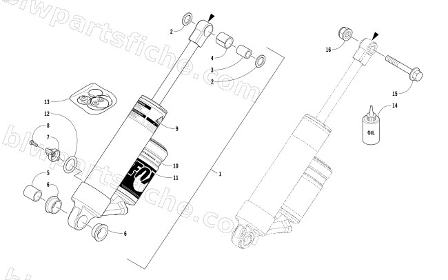 REAR SUSPENSION REAR ARM SHOCK ABSORBER diagram