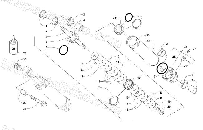 REAR SUSPENSION REAR ARM SHOCK ABSORBER diagram