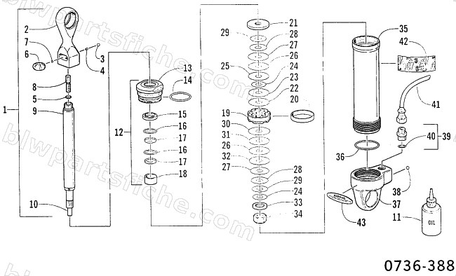 REAR SUSPENSION REAR ARM SHOCK ABSORBER (Cross Country) diagram