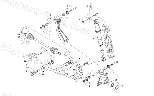 REAR SUSPENSION SHOCK ABSORBER ASSEMBLY diagram