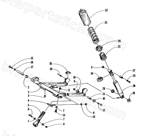 REAR SUSPENSION/FRONT ARM ASSEMBLY diagram