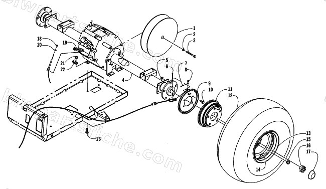 REAR TIRE AND TRANSAXLE ASSEMBLY diagram