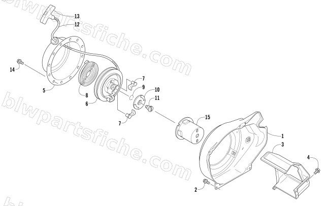 RECOIL STARTER AND AIR SHROUD ASSEMBLY diagram