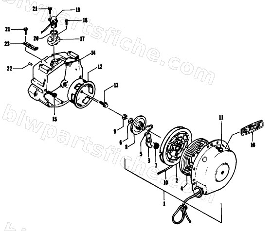 RECOIL STARTER/MAG HOUSING ASSEMBLIES diagram