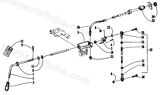 REVERSE SHIFT LEVER ASSEMBLY diagram