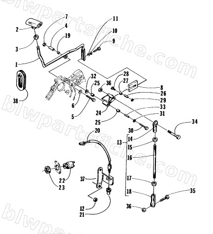 REVERSE SHIFT LEVER ASSEMBLY diagram