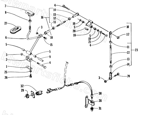REVERSE SHIFT LEVER ASSEMBLY diagram