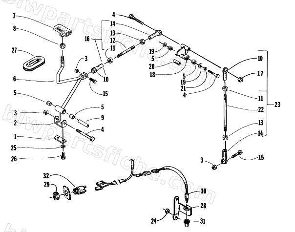 REVERSE SHIFT LEVER ASSEMBLY diagram