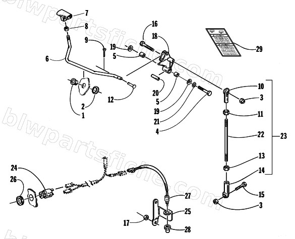 REVERSE SHIFT LEVER ASSEMBLY diagram