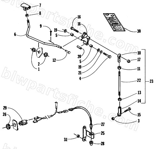 REVERSE SHIFT LEVER ASSEMBLY diagram