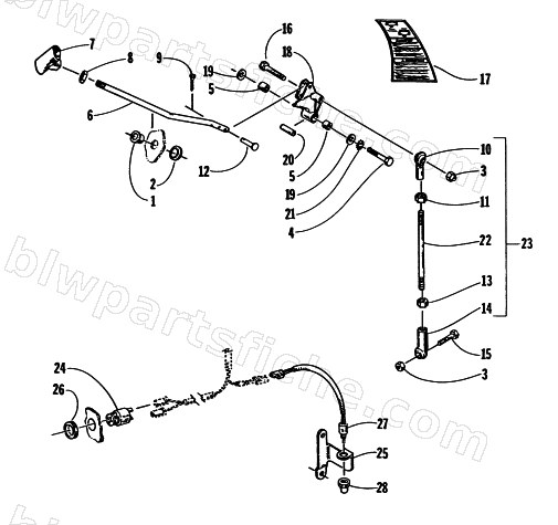 REVERSE SHIFT LEVER ASSEMBLY diagram