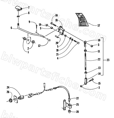 REVERSE SHIFT LEVER ASSEMBLY diagram
