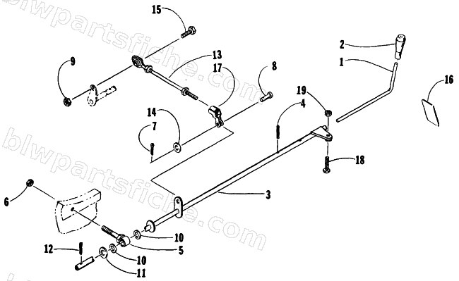 REVERSE SHIFT LEVER ASSEMBLY diagram