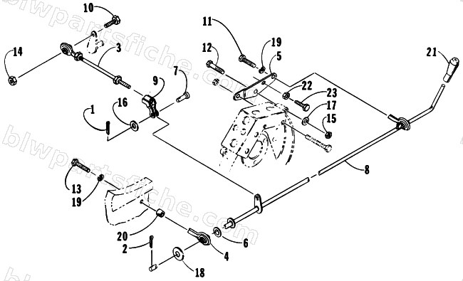 REVERSE SHIFT LEVER ASSEMBLY diagram