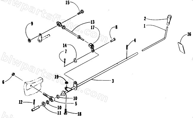 REVERSE SHIFT LEVER ASSEMBLY diagram