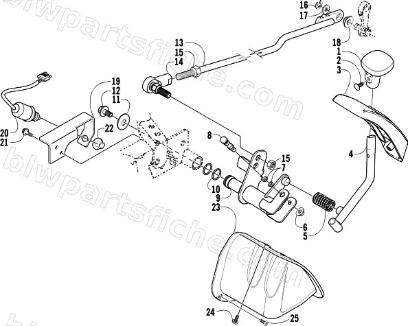 REVERSE SHIFT LEVER ASSEMBLY diagram