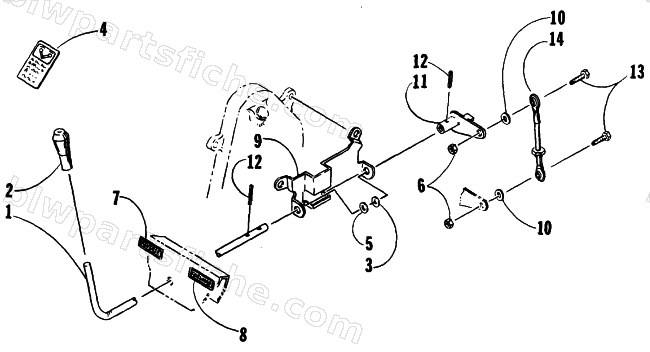 REVERSE SHIFT LEVER ASSEMBLY diagram