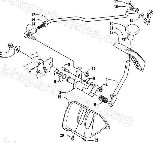 REVERSE SHIFT LEVER ASSEMBLY diagram