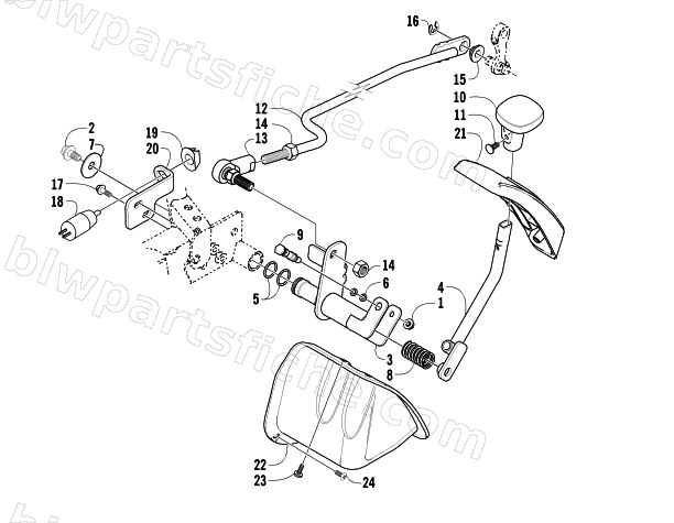 REVERSE SHIFT LEVER ASSEMBLY diagram