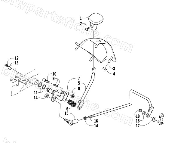 REVERSE SHIFT LEVER ASSEMBLY diagram