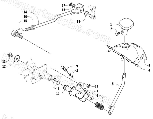 REVERSE SHIFT LEVER ASSEMBLY diagram